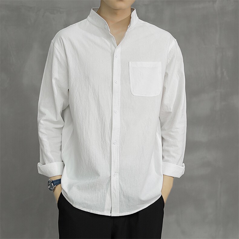 C1061/P28秋装新款男士纯色长袖立领衬衣韩版潮流大码衬衫男,男装衬衫,星座1109-2