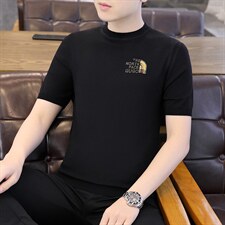 圆领针织透气短袖T恤男士夏季潮流休闲针织衫打底衫P55，男装T恤，星座1105-3