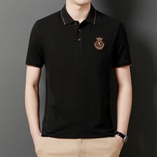 POLO衫男士短袖t恤翻领2023夏季新款潮牌休闲商务男装上衣图片