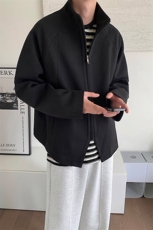 立领廓型休闲百搭宽松毛呢夹克短款男女妮子大衣外套-JK922-P105，男装夹克，电商B289-1