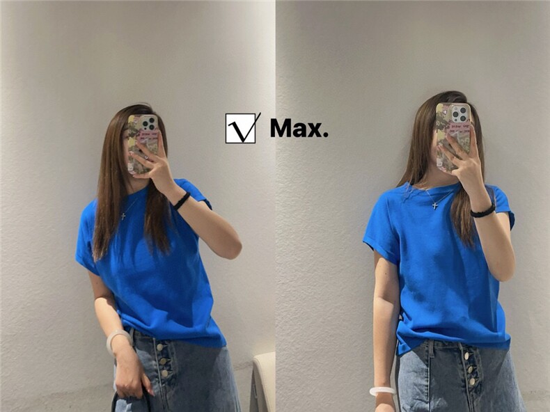 新款时尚气质简约圆领百搭小飞袖短T，女装T恤，沐策羊绒