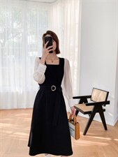 秋款时尚潮流连衣裙，女装连衣裙，荷塘月色