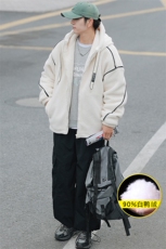 冬装学生加厚羊羔绒连帽外套潮纯色羽绒服男女8153-P195控价268，男装羽绒服，电商A441-1