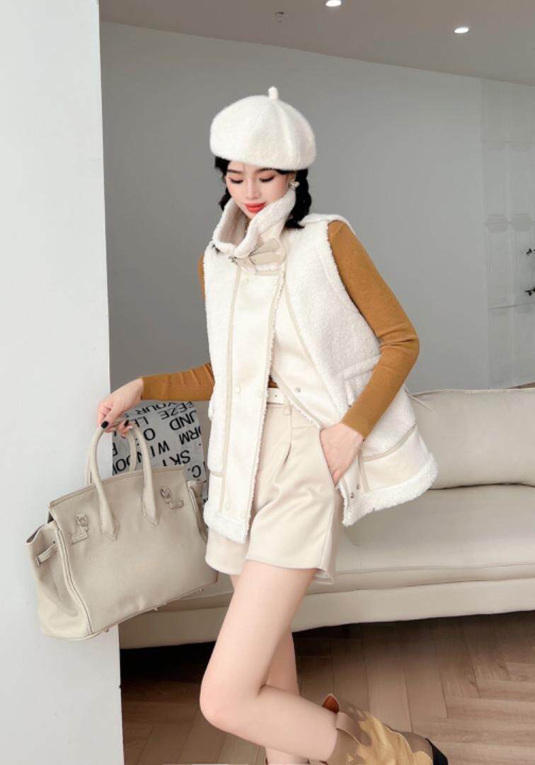 皮毛一体马甲，女装马甲，觅 愉