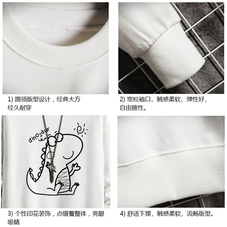 S6172-P28加绒款-P33秋季圆领卫衣男大码韩版宽松长袖外套网格,男装卫衣,电商A040A