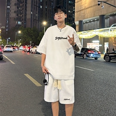 套装！华夫格套装短袖T恤短裤男TZ246-特P38，男装牛仔裤，电商B367