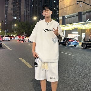 套装！ 华夫格套装短袖T恤短裤男 TZ246-特P 38图片