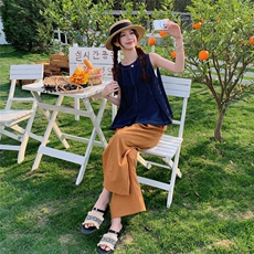 现货:夏装新款水洗牛仔无袖上衣休闲裤两件套2C135-8810P145K218，女装套装/套裙，2C135