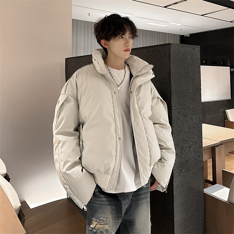 405A美式高街个性金属设计短款pu皮面包服MY24918-P155控188,男装棉衣,星座405A