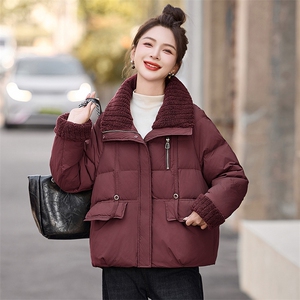 2025新款毛线领羽绒服图片