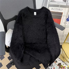 仿貂绒宽松毛衣男女多巴胺色系上衣美拉德打底针织衫V21-P49网图，男装T恤，电商B245