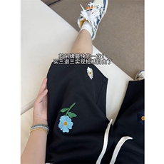 B221美式ins高街刺绣小花休闲短裤五分裤LK25544-特P25控58.8，男装休闲裤，电商B221