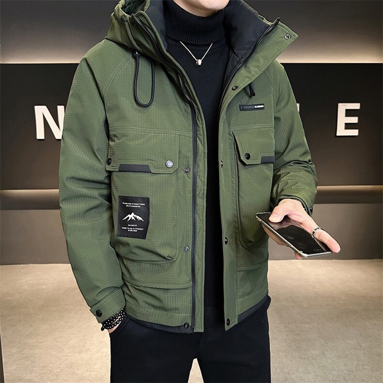新标90白鸭绒2025年拼接时尚潮流保暖羽绒服男YR6068-P255,男装羽绒服,电商D240-242