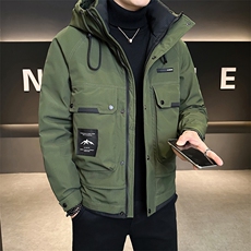 新标90白鸭绒2025年拼接时尚潮流保暖羽绒服男YR6068-P255，男装羽绒服，电商D240-242