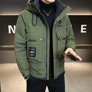 新标90白鸭绒 2025年拼接时尚潮流保暖羽绒服男YR6068-P255图片