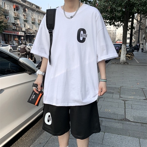 2024夏季港风纯棉运动套装男短袖短裤 A161-TZ100-P55图片