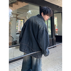 26春款水洗宽松廓形街头外套美式潮流情侣百搭牛仔外套HY715TP58，男装工装外套，电商A102B