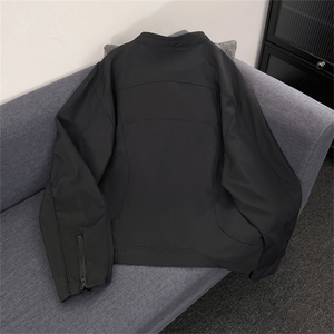 美式高街立领尼龙短款夹克男春秋休闲拉链飞行员外套W6738-P70图片