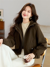 现货2025新款加棉加厚女士休闲保暖连帽棉衣棉服，女装棉衣/棉服，木子恋