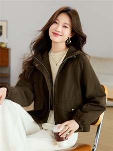 现货2025新款加棉加厚女士休闲保暖连帽棉衣棉服图片