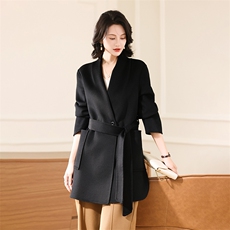 2025单扣翻领大衣，女装毛呢外套，贝源羊绒