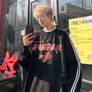 2026春装潮流麂皮绒发泡印花织带拼接卫衣外套 W56687/特P45 黑7图片