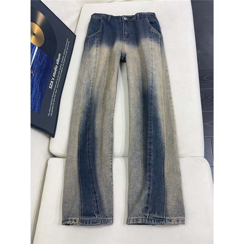 龙叨叨同款美式ins高街宽松直筒个性牛仔裤LK25429-特P48控88,男装牛仔裤,电商B221