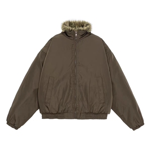 现货(网图)美式简约复古棉服潮牌情侣高街立领加厚313B-M099-P138图片