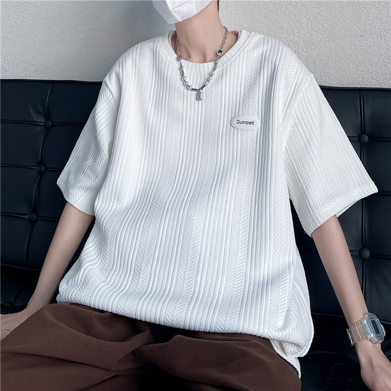 7XL-M高街美式垂感短袖T恤男2023夏季新款胖子宽松体恤加肥加大,男装T恤,钱塘717(原712)