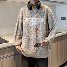 日系复古毛衣慵懒高级感男女bf潮牌针织衫秋情侣装，男装针织衫/毛衣，星座716-4