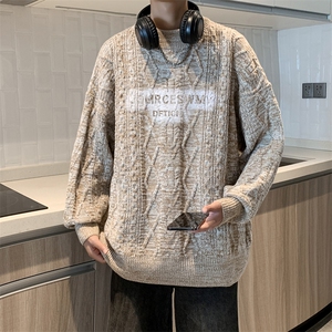 日系复古毛衣慵懒高级感男女bf潮牌针织衫秋情侣装图片