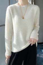 2024年秋季新款纯色羊毛衫宽松显瘦长袖，女装羊毛衫，雅邦羊绒