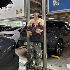韩版软糯套头情侣款毛衣女秋冬慵懒宽松菱格加厚针织衫上衣，男装针织衫/毛衣，星座506A