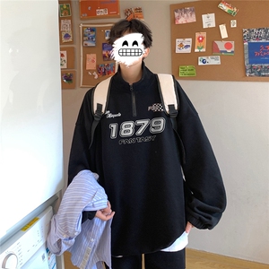 23春季新款时尚宽松半拉链翻领卫衣休闲百搭运动裤H101P110控158图片