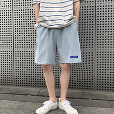 YD33202-P25港风潮牌亚麻短裤男大码棉麻五分裤男中裤沙滩裤，男装休闲裤，电商A040
