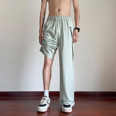 INS夏季潮流透气薄款冰丝垂感宽松休闲裤B315-K24165-特p30控58，男装休闲裤，电商B315