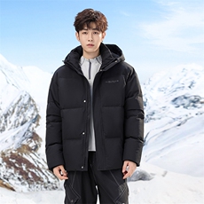 雪山防寒登山户外运动保暖加厚连帽短款男士白鸭绒羽绒服外套P210，男装羽绒服，星座1210A