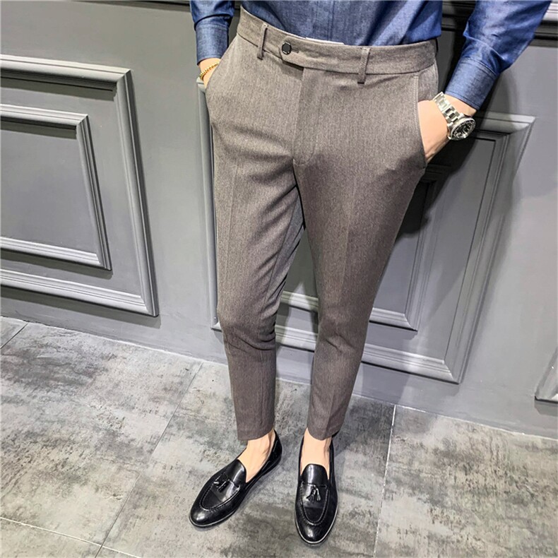 裤子男韩版潮流秋冬季新款九分小西裤男士修身垂感西装长裤，男装西裤，星座505-2（原电商A260-1)