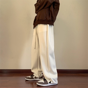 铜扣织带开叉华棉包边直筒抽绳休闲卫裤DYK001-特P38  加绒-特P45图片