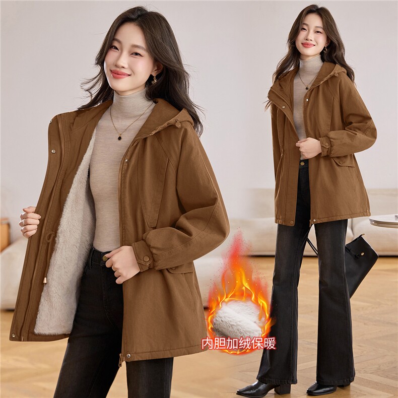 现货！现货！2025冬季新款加绒加厚连帽棉衣棉服女,女装棉衣/棉服,以桐
