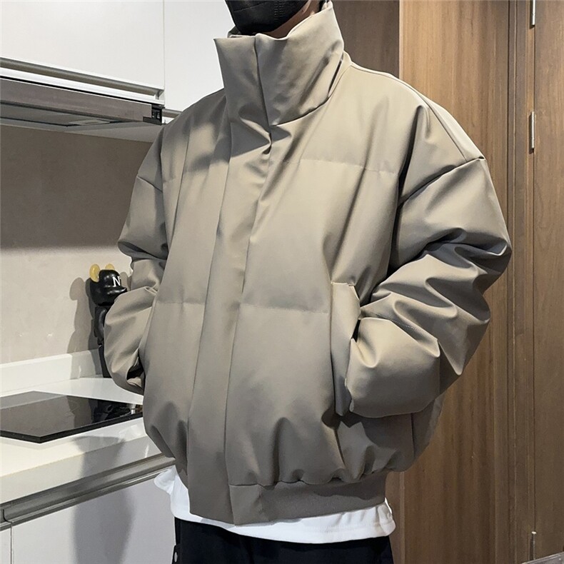 货足 特批现货高品质供抖音供直播美式短款pu皮棉衣男女G1111 P70图片