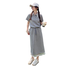 ：夏装新款蕾丝翻领休闲套装裙两件套2C135-8819P145K208，女装套装/套裙，2C135