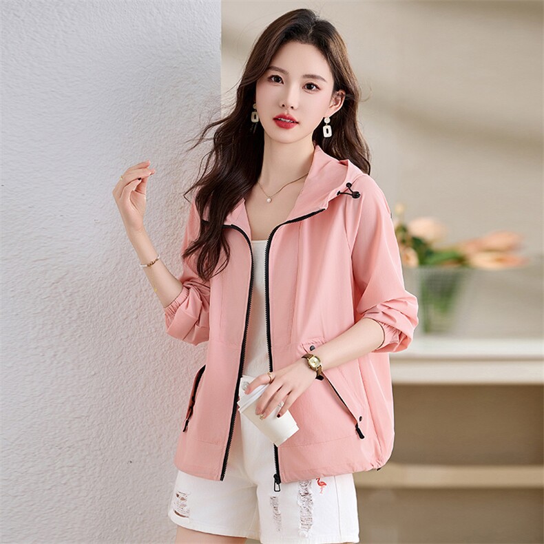 短款外套女春秋时尚洋气休闲宽松显瘦韩系风衣女款2025新款小个子，女装防晒衣，慕咨