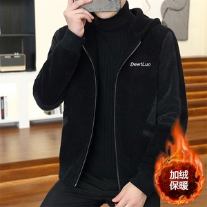 秋冬直播新款男士商务休闲毛呢大衣短款夹克外套上衣D23P155控238图片