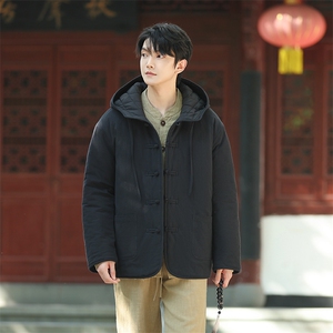 风连帽棉衣2025新款复古唐装外套男款冬季保暖棉服1218-p148图片