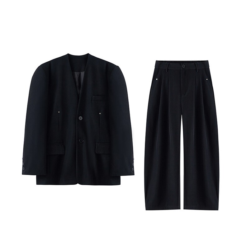 得物休闲西装套装外套高级痞帅宽松韩版西服外套可整套搭配P140,男装西服,电商B319