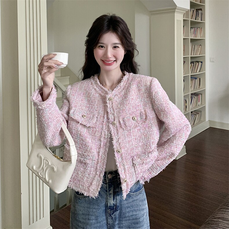 现货新款花色小香风外套25022P155K228,女装短外套,2D035