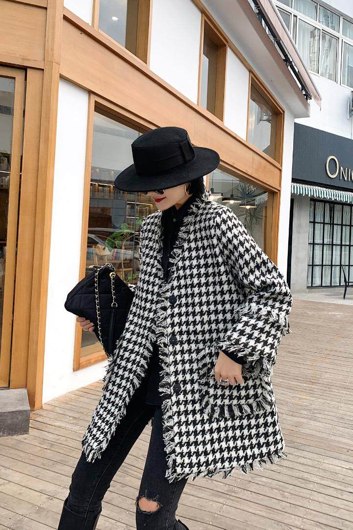 千鸟格大衣，女装，哥卓