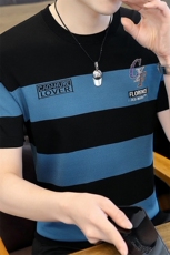 7383-P45夏季休闲时尚短袖毛衣男打底衫欧货T恤潮牌针织衫，男装T恤，电商D310B-1