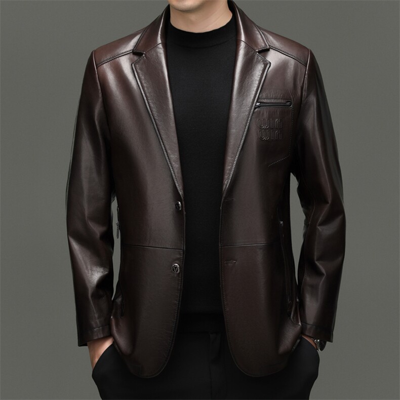 BG-S25063春秋款海宁真皮皮衣男山羊皮西服商务休闲男装外套,男装西服,电商B360A（原721A）